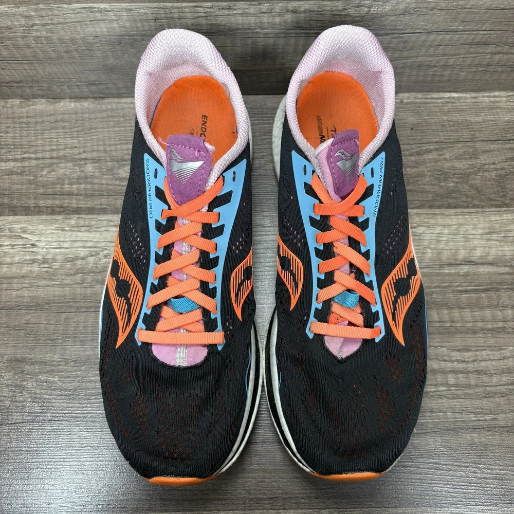 Saucony Endorphin Pro Black Orange Womens US Size 10 S10598-25 Running Shoes